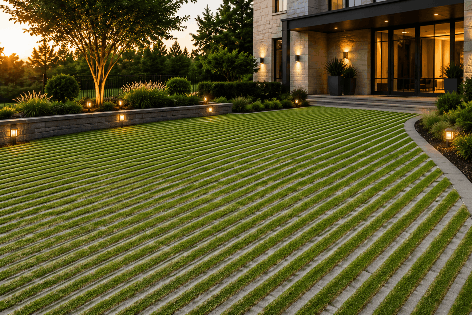Premium paved luxury home driveway